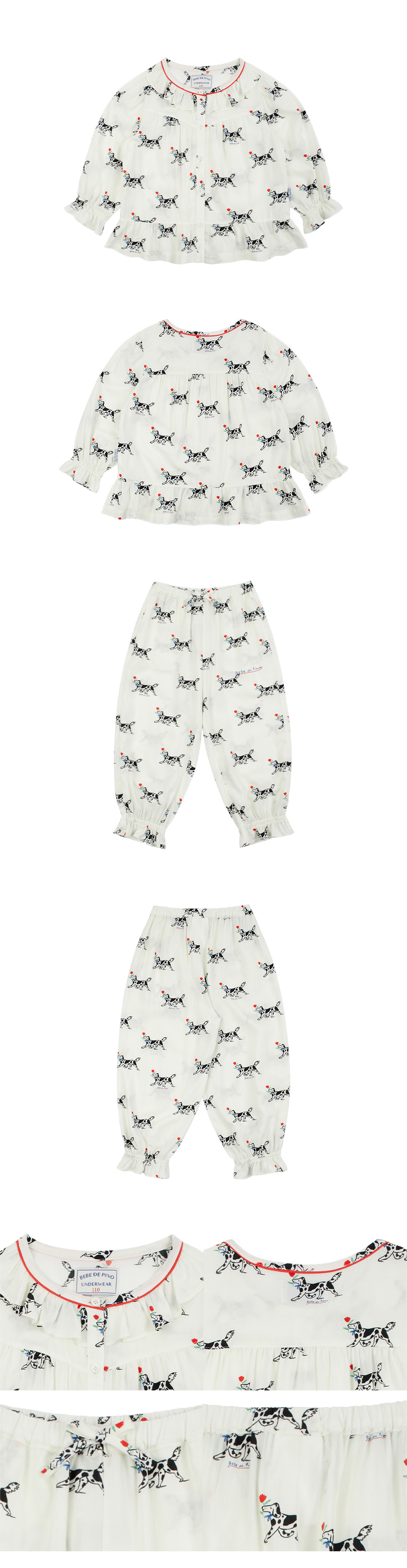 Paris dalmatian pajamas set Details
